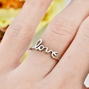 Cursive LOVE Ring
